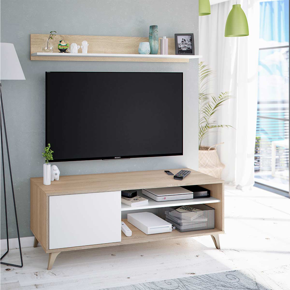 Mueble TV y estante KLARA
