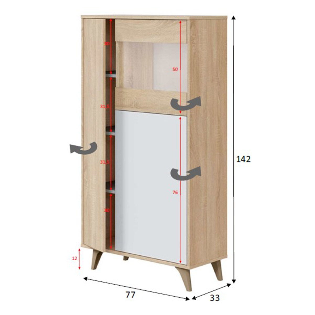 Vitrina 3 puertas KLARA