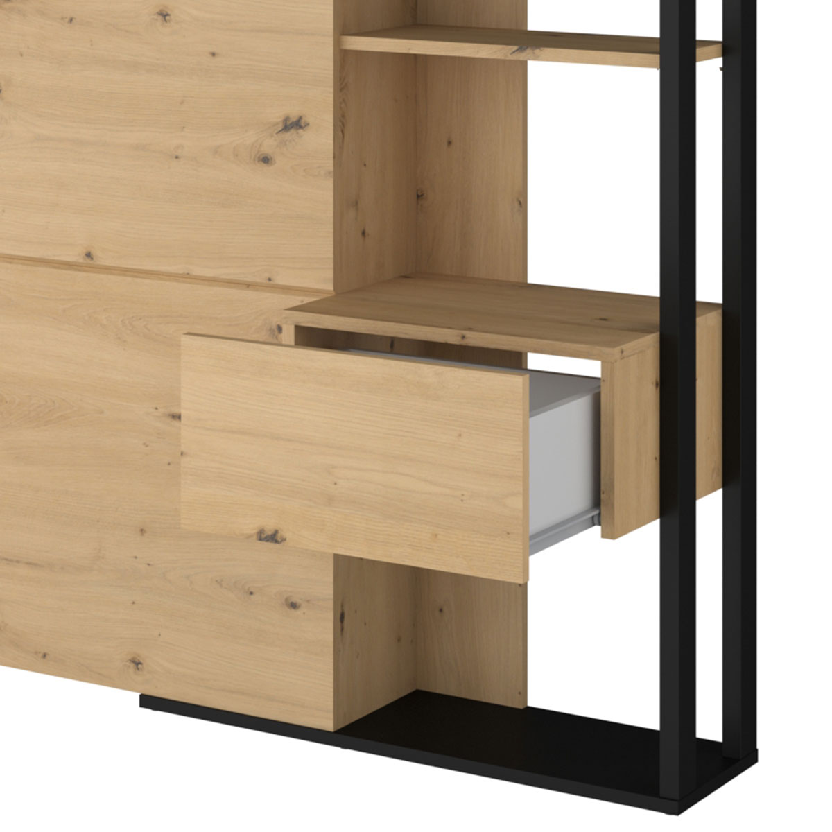 Cabecero y 2 mesitas CIRILA C/ ROBLE ARTISAN/NEGRO 