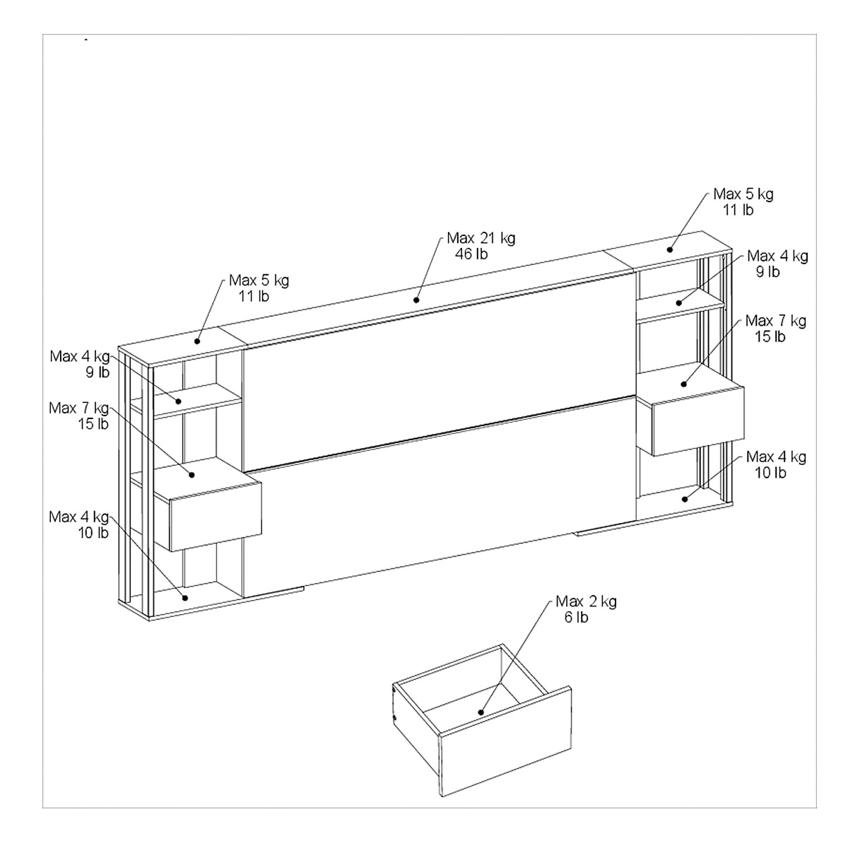 Cabecero y 2 mesitas CIRILA C/ ROBLE ARTISAN/NEGRO 