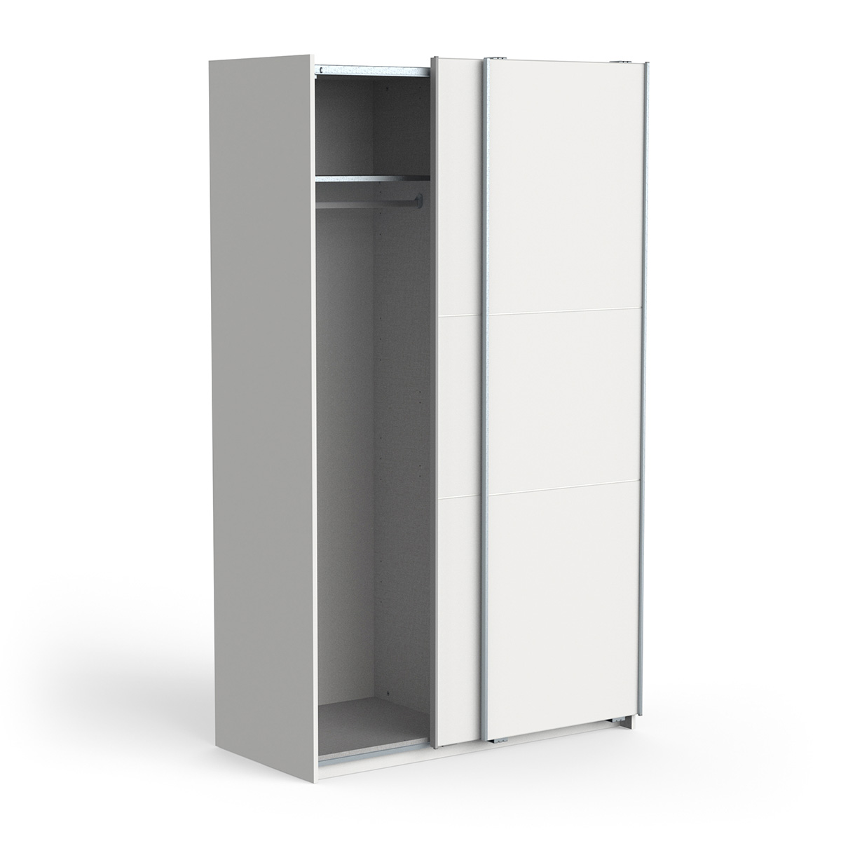 Armario 2 puertas correderas blanco mate 120 cm. PHANTOM