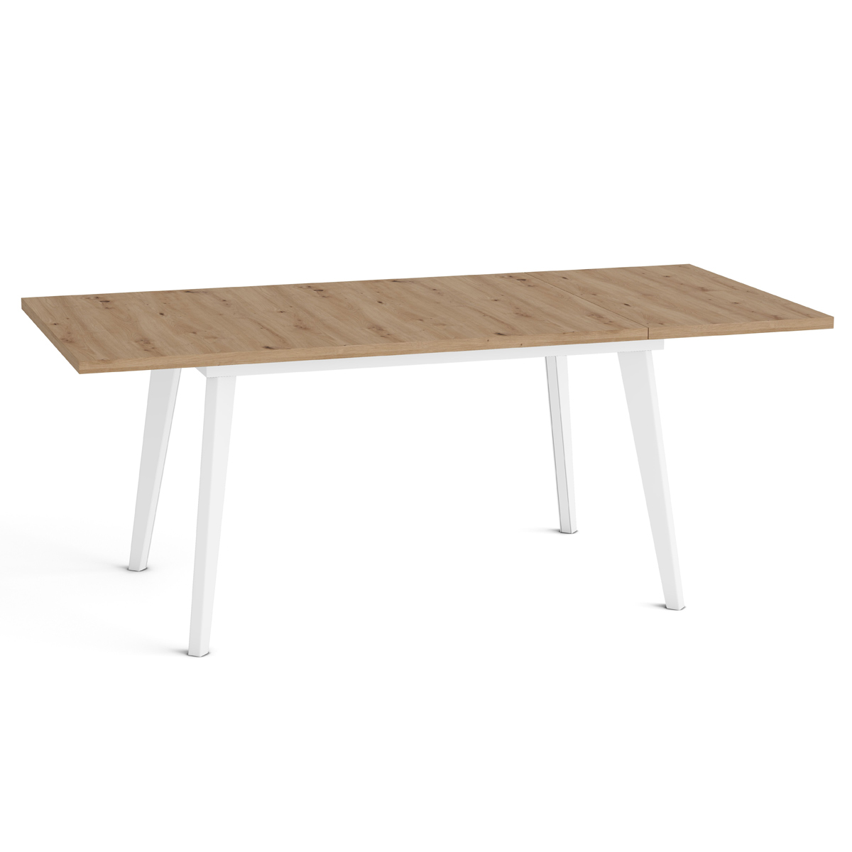 Mesa comedor pata metálica inclinada blanca EINAR