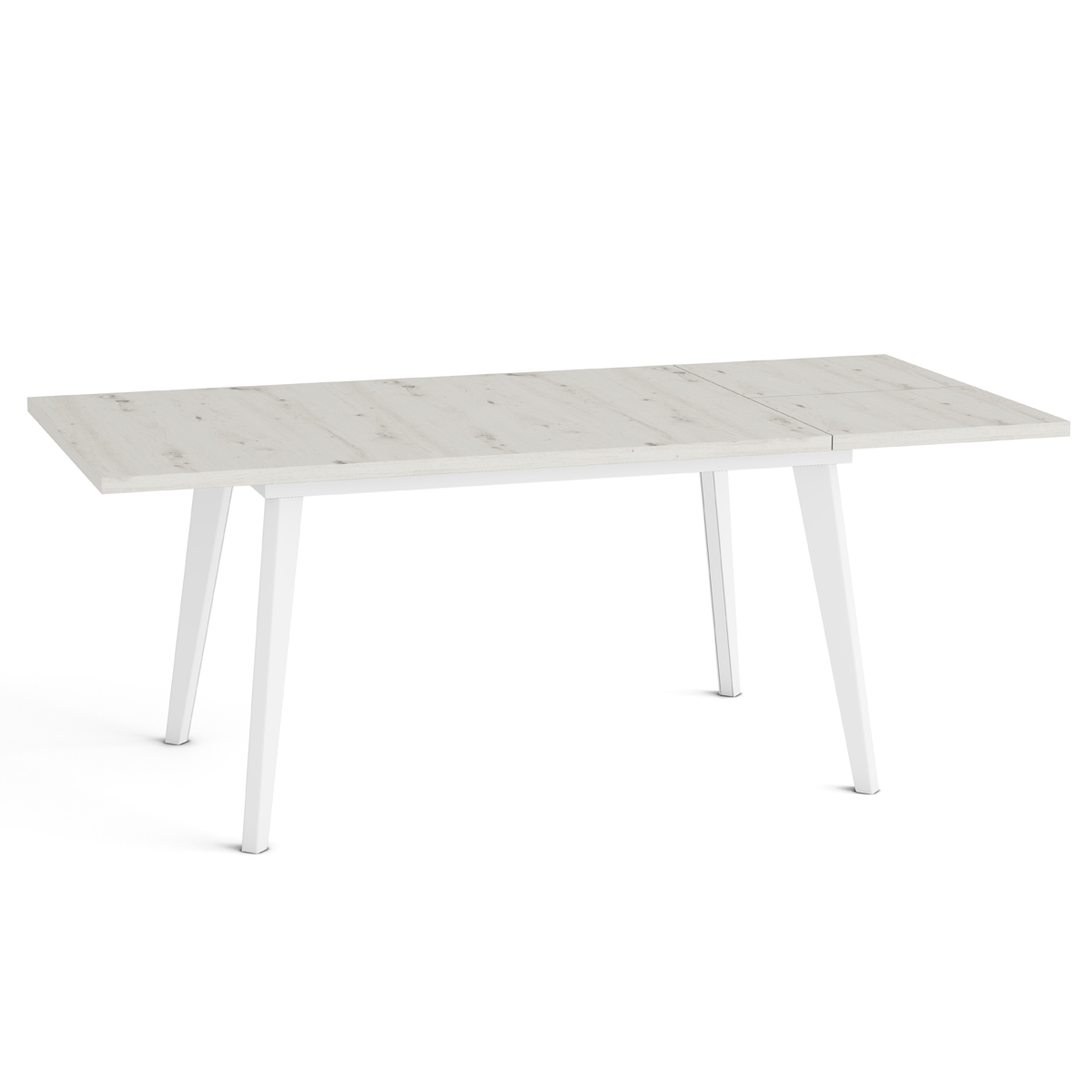 Mesa comedor pata metálica inclinada blanca EINAR