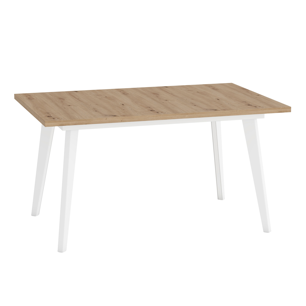 Mesa comedor pata metálica inclinada blanca EINAR
