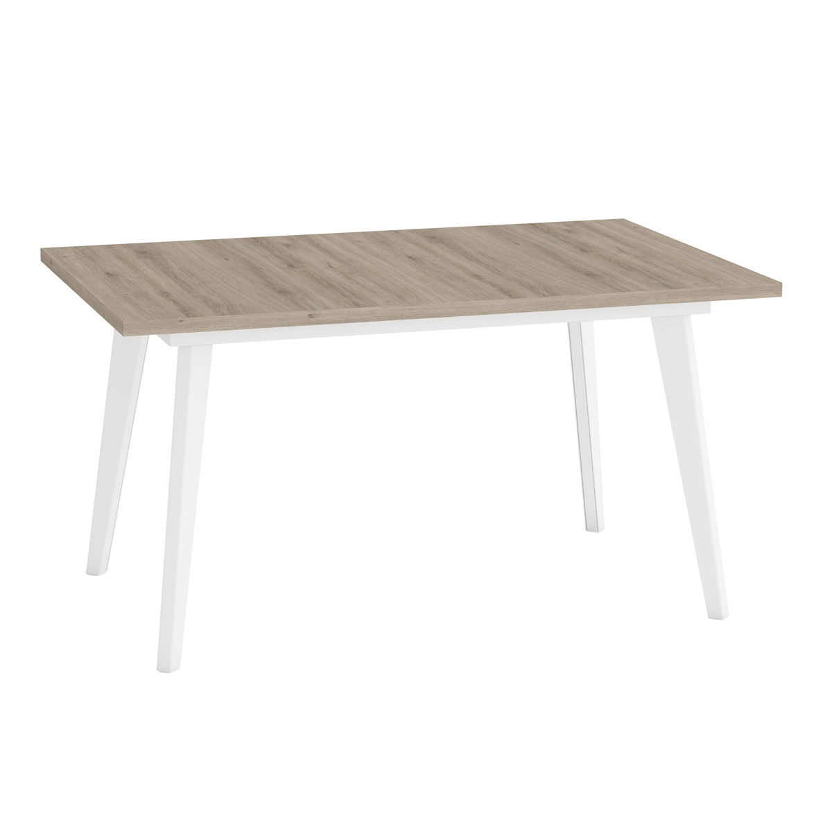 Mesa comedor pata metálica inclinada blanca EINAR