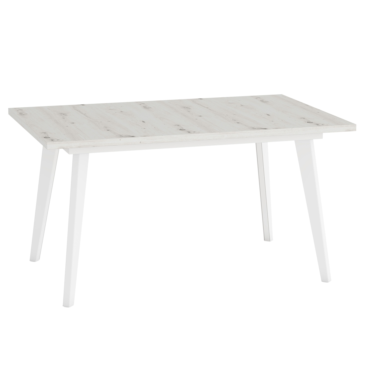 Mesa comedor pata metálica inclinada blanca EINAR