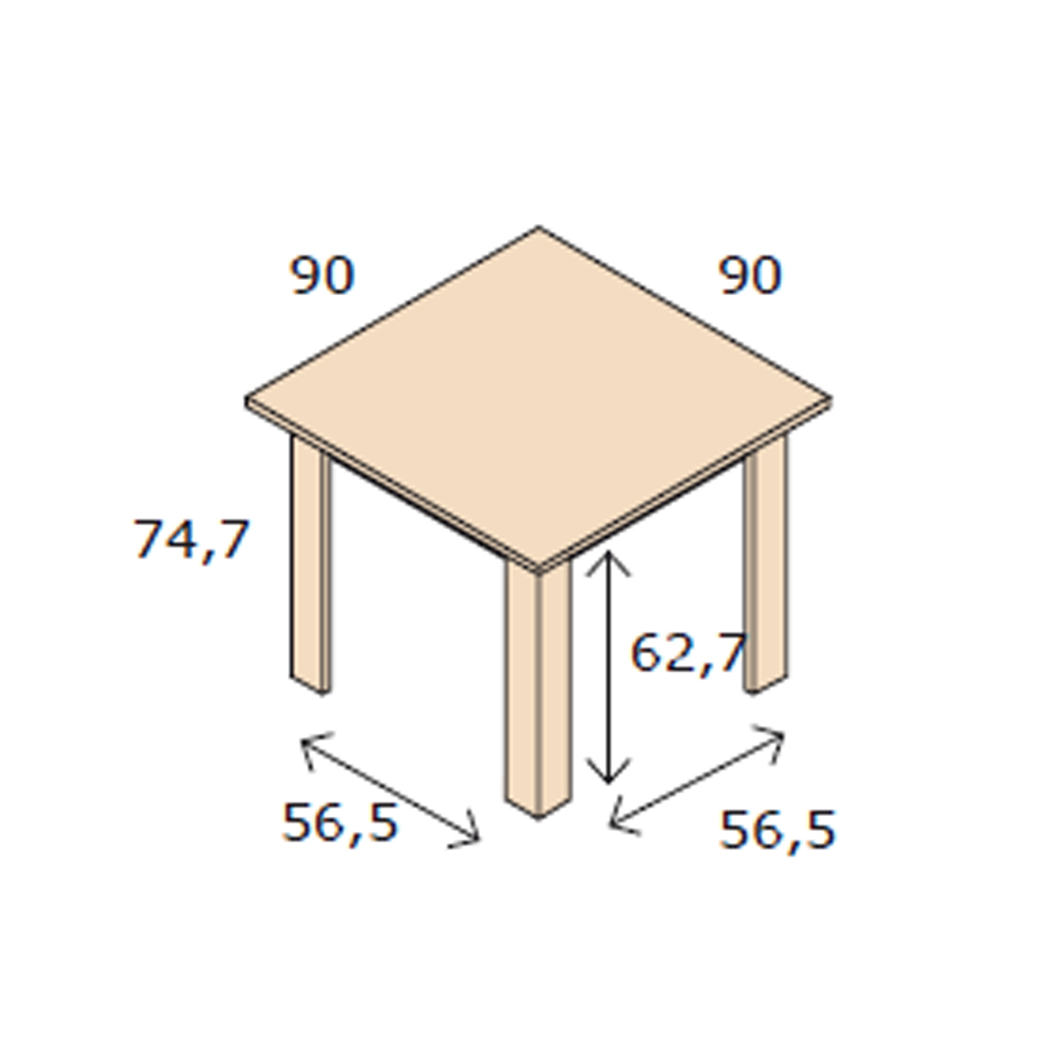 Mesa de comedor cuadrada MARAN 547