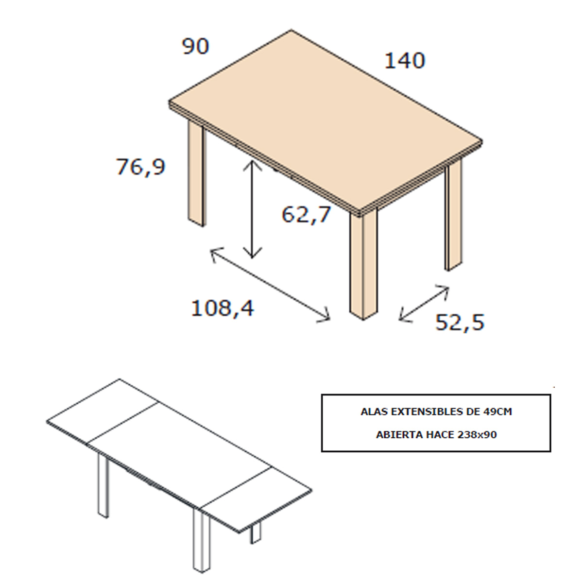 Mesa comedor extensible MARAN 545