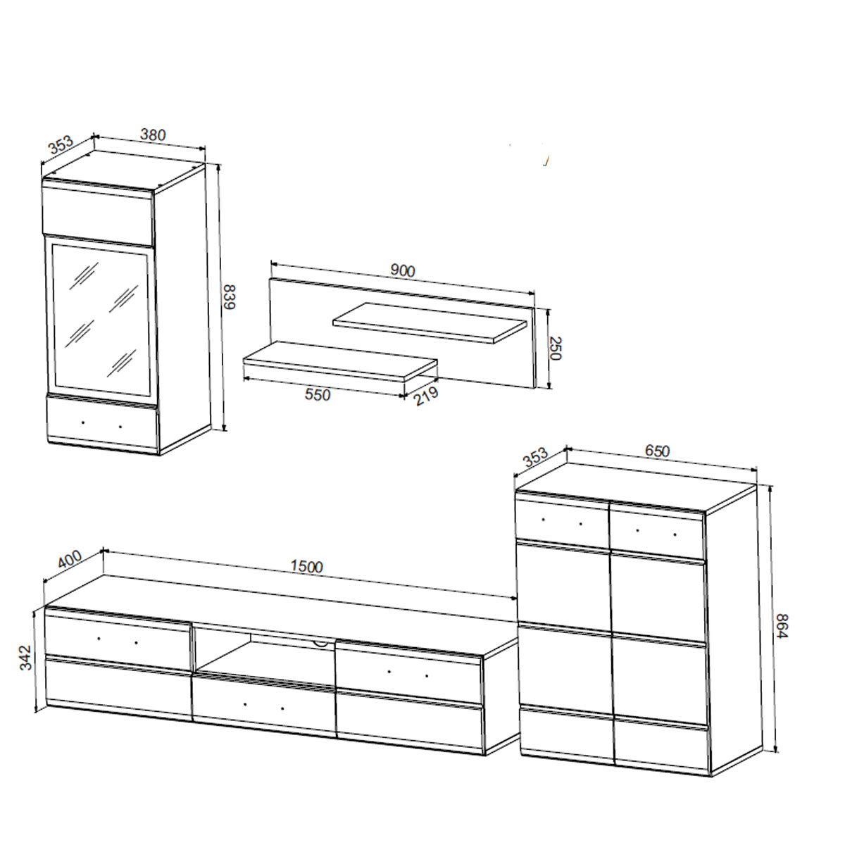 Mueble de salón CURTIS