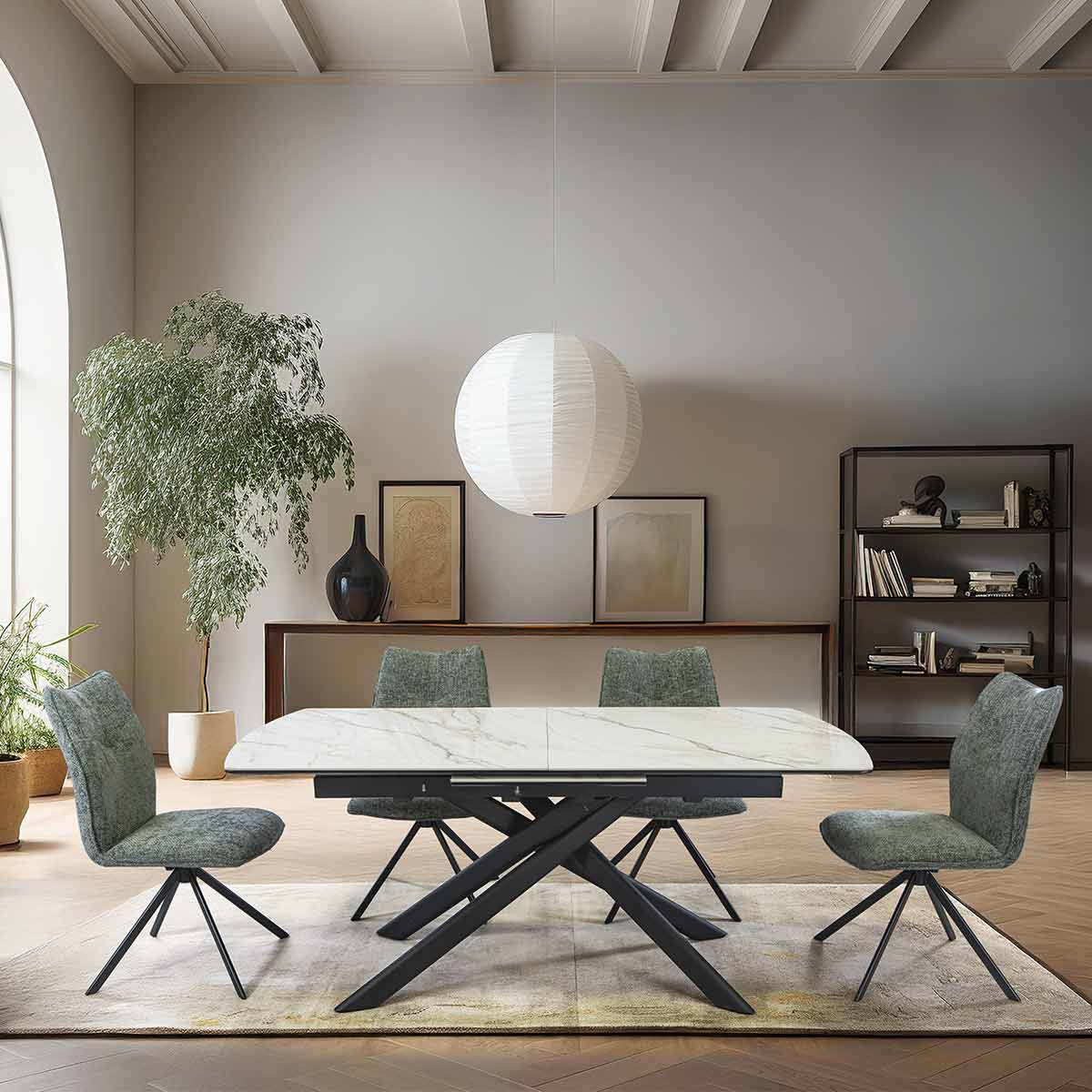 Mesa de comedor extensible modelo pata negra 180/230 cm THIAGO 