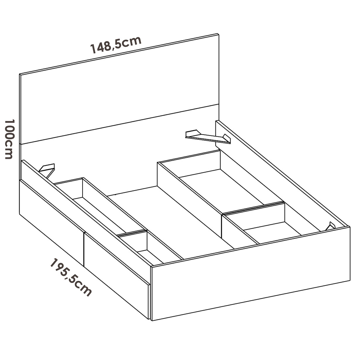 Cama con 4 cajones NOAX