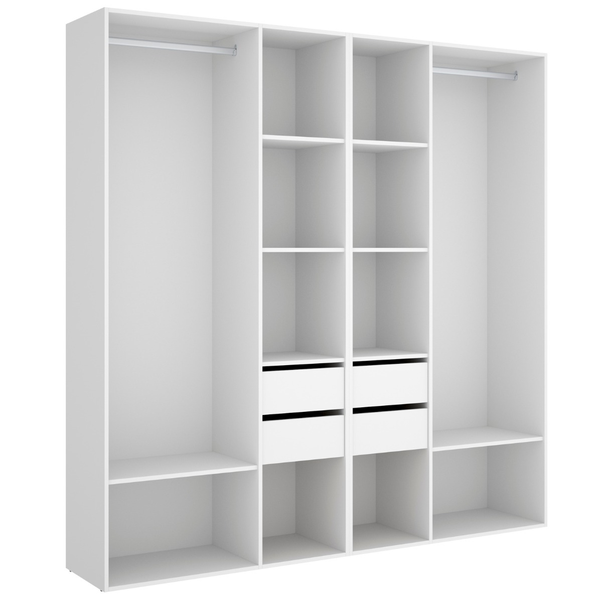 Vestidor blanco con 4 cajones y trasera reversible CLOT 196