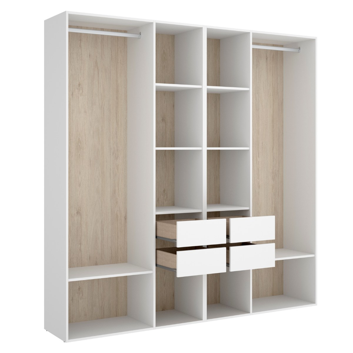Vestidor blanco con 4 cajones y trasera reversible CLOT 196