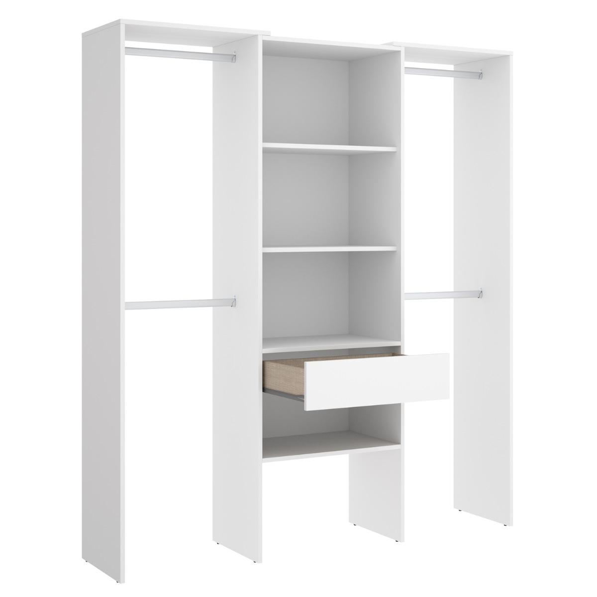 Vestidor columna central y barras blanco CLOT 190