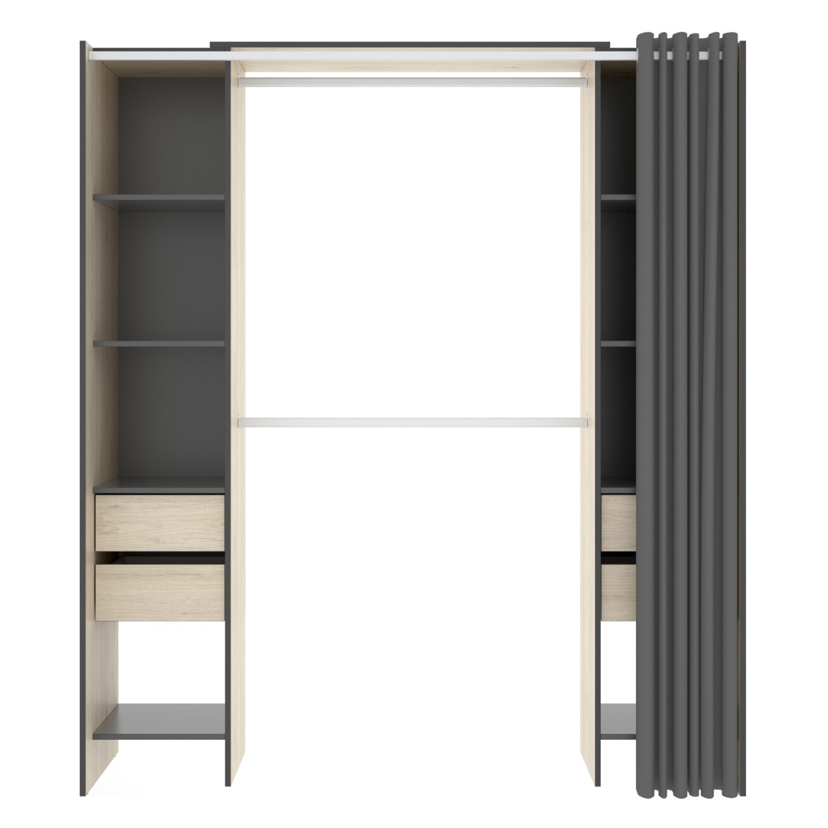 Vestidor de 4 cajones y cortina  CLOT 147