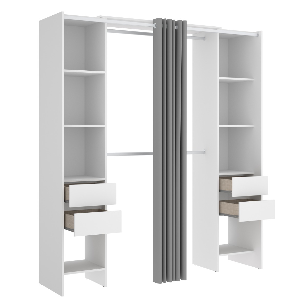 Vestidor de 4 cajones y cortina  CLOT 147