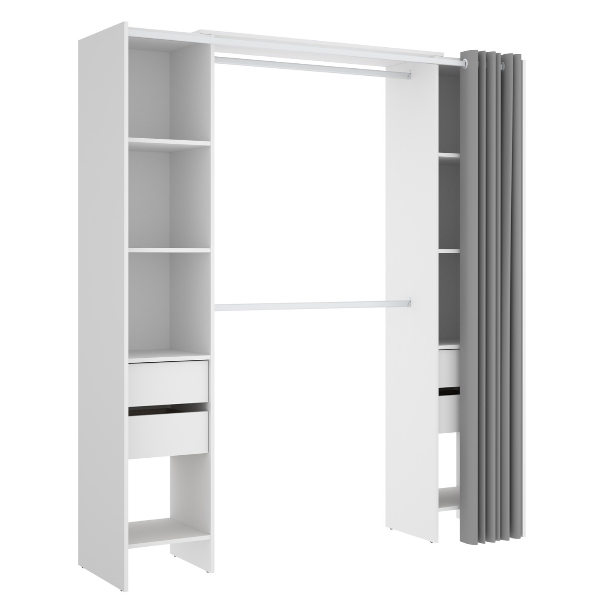Vestidor de 4 cajones y cortina  CLOT 147