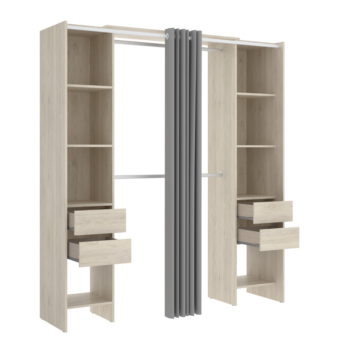 Vestidor de 4 cajones y cortina  CLOT 147
