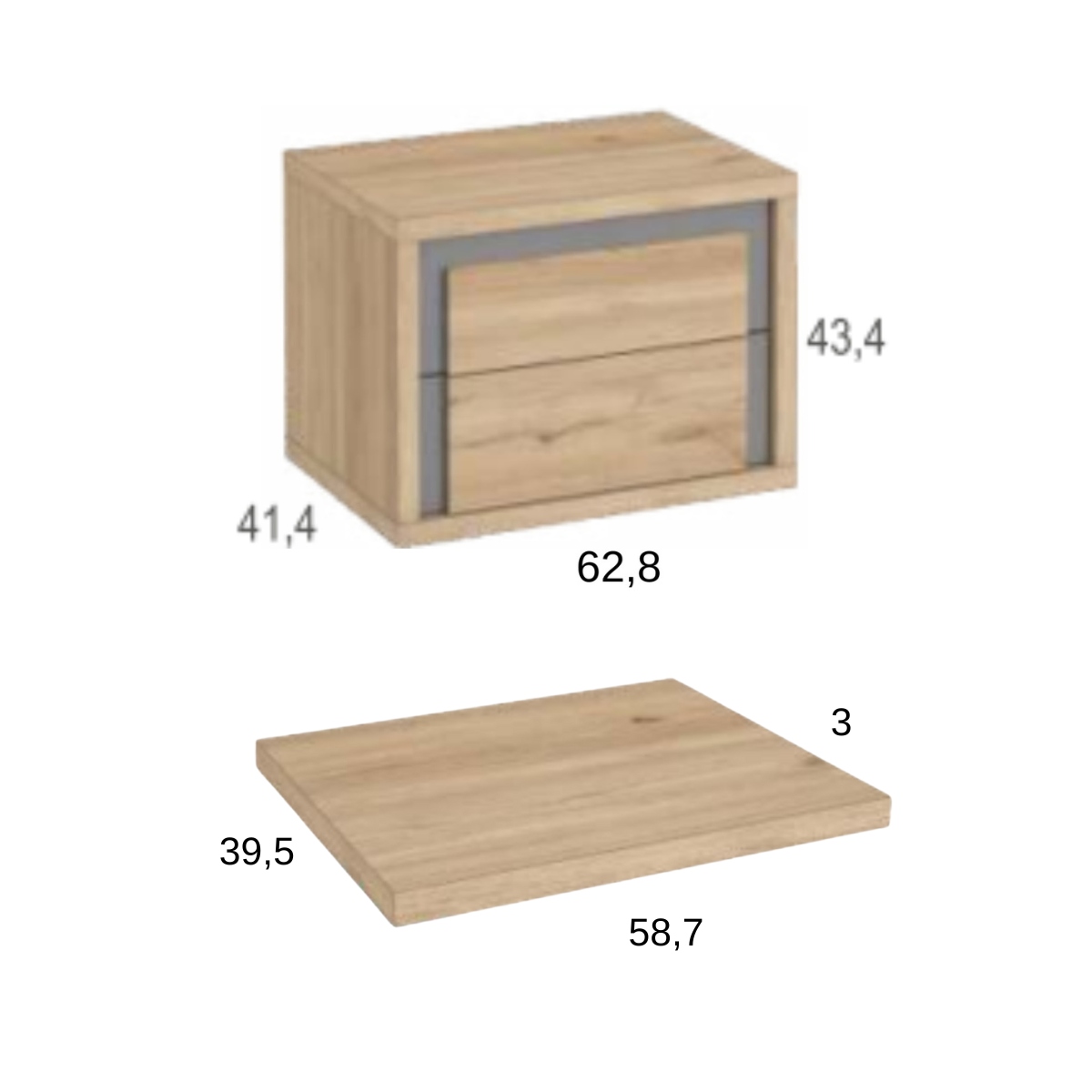 Cabecero y 2 mesitas JAIDEN 18