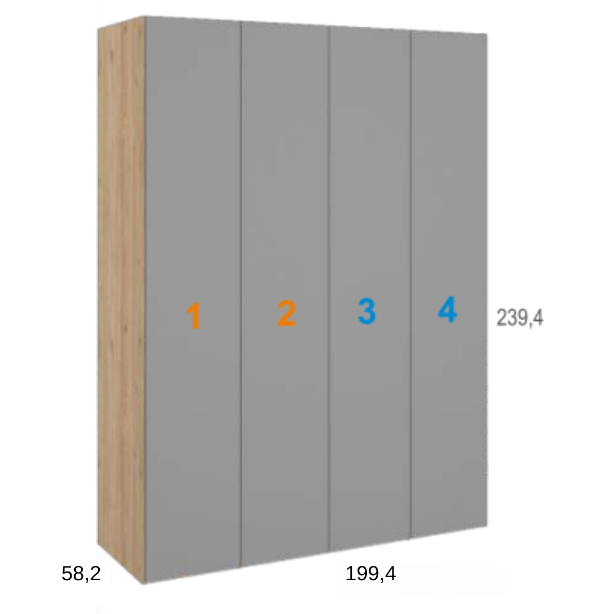 Armario 4 puertas JAIDEN A17