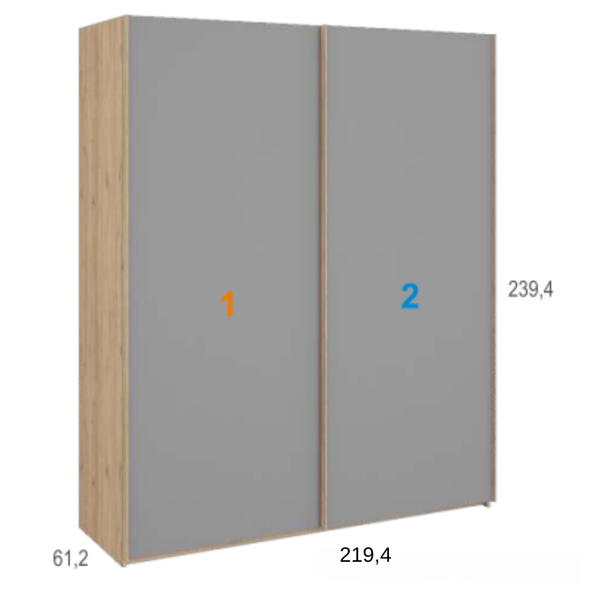 Armario 2 puertas correderas JAIDEN A09