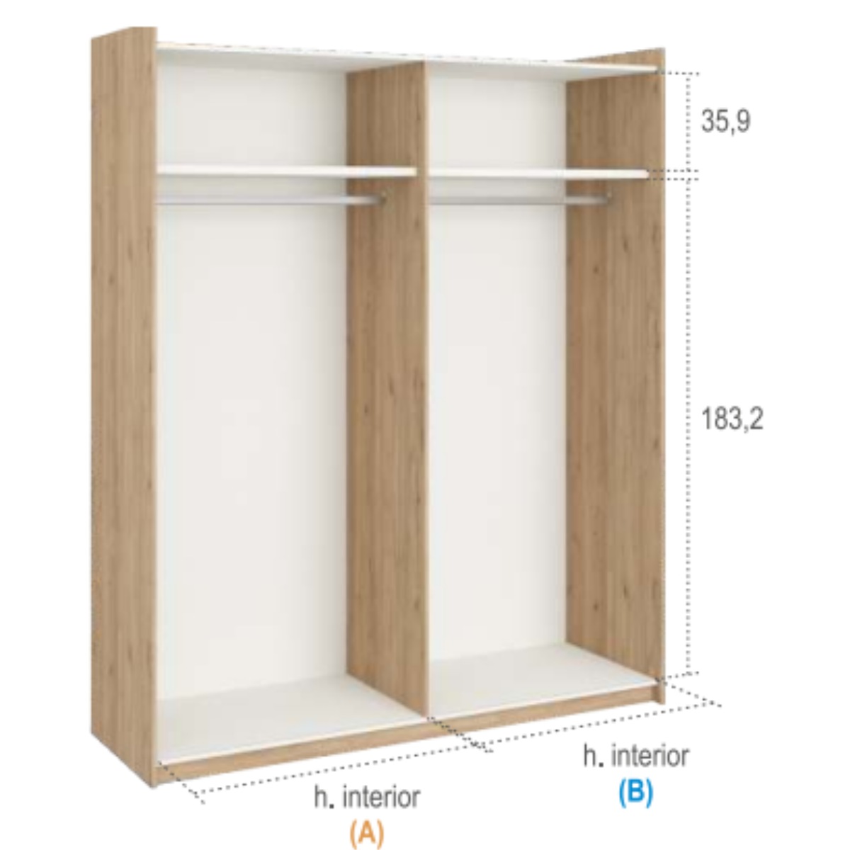 Armario 2 puertas correderas JAIDEN A09