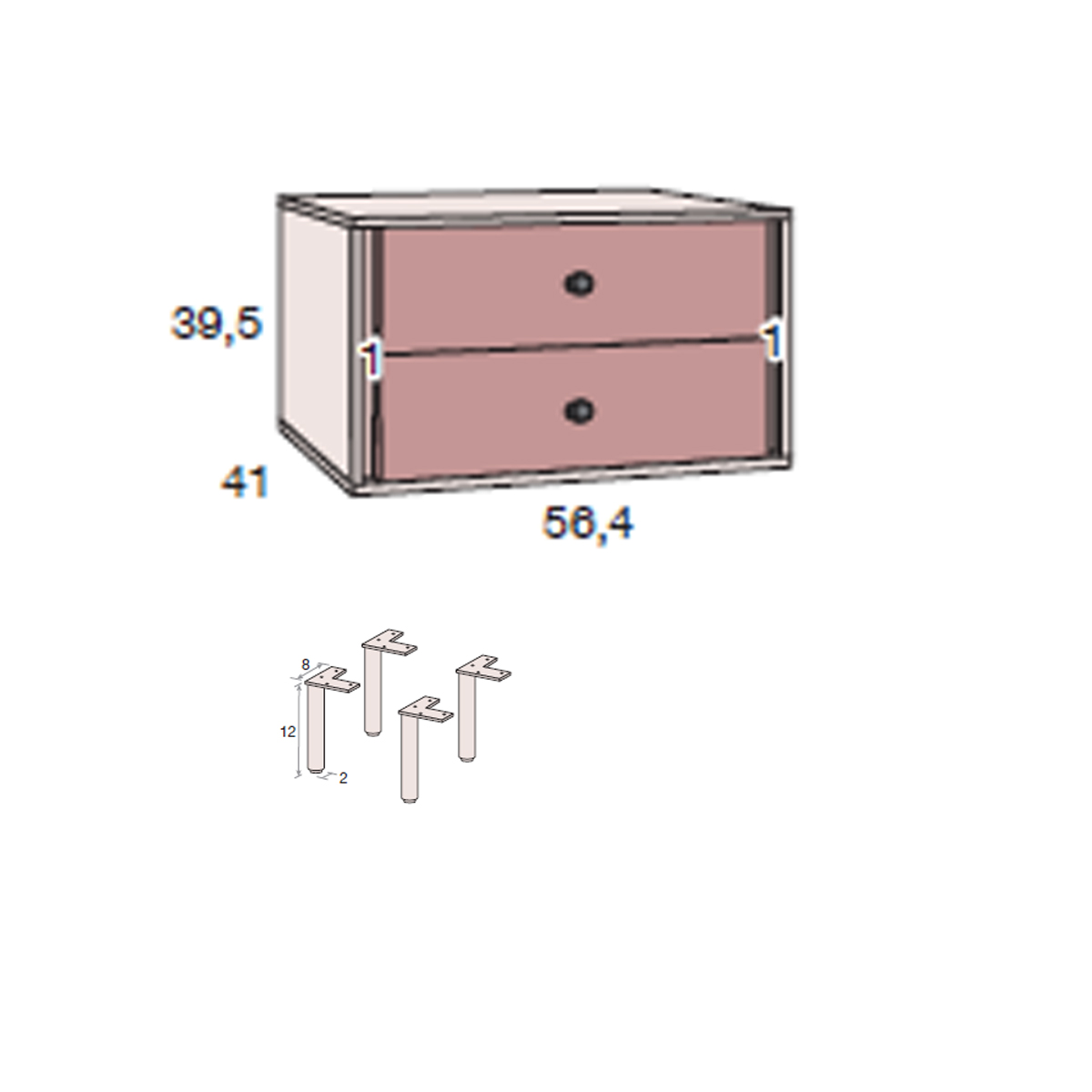 Cabecero y 2 mesitas MENDOL 16