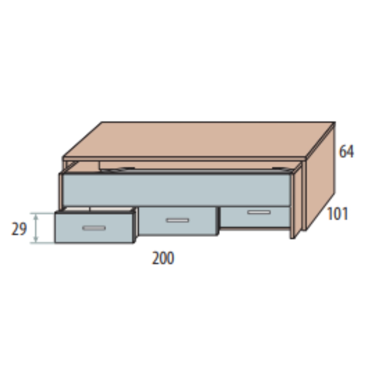 Cama doble y cajones VITA 08