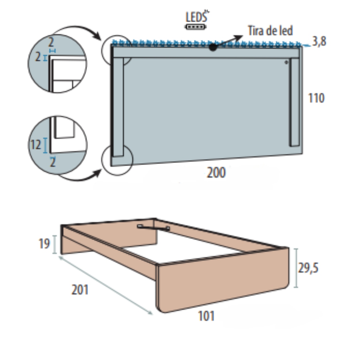 Zona de estudio y cama VITA32
