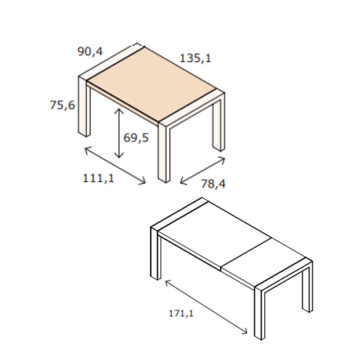 Mesa comedor extensible MARAN 544
