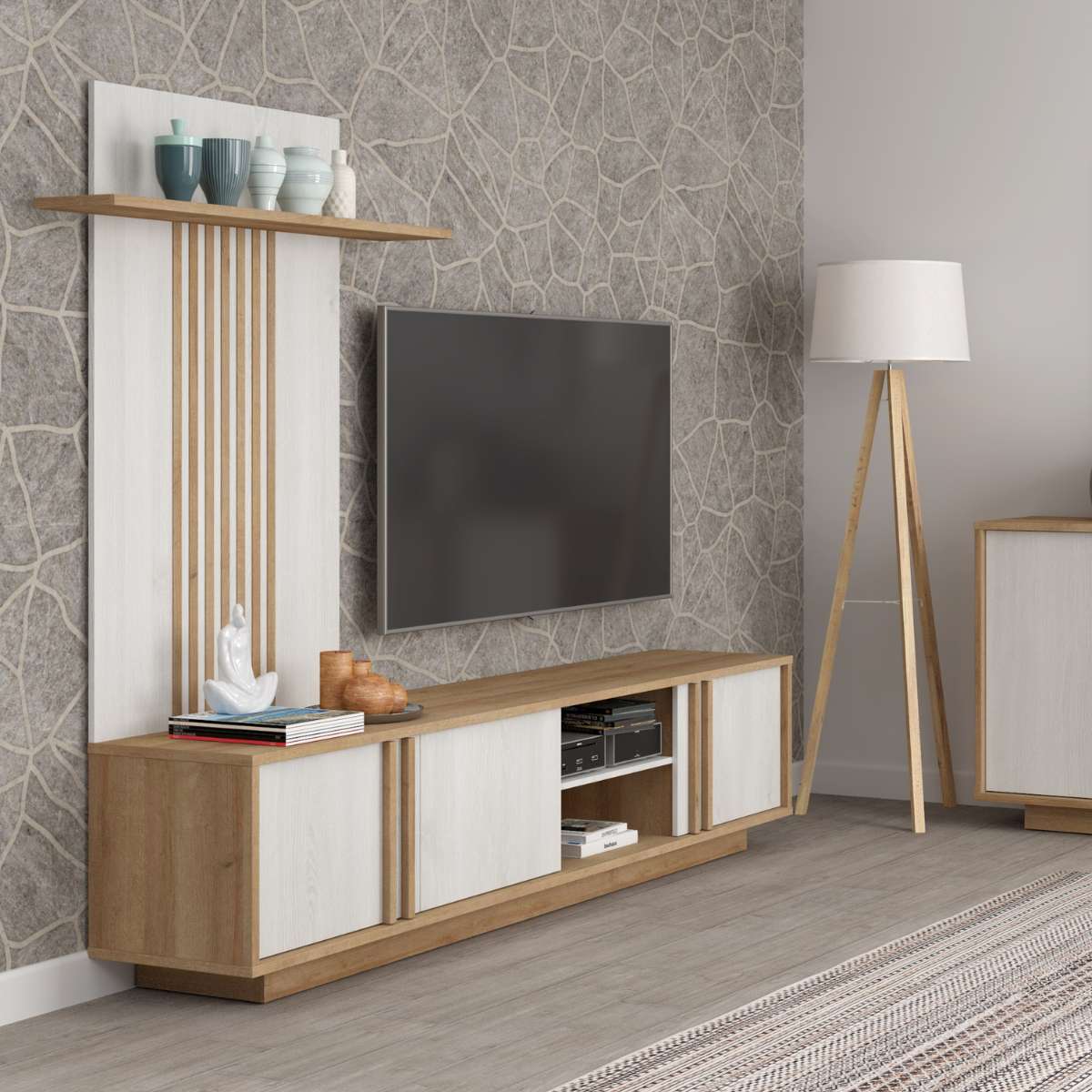 Mueble TV con panel TEVER