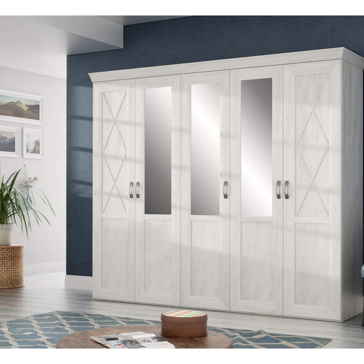 Armario 5 puertas con 3 espejos KASHMIR