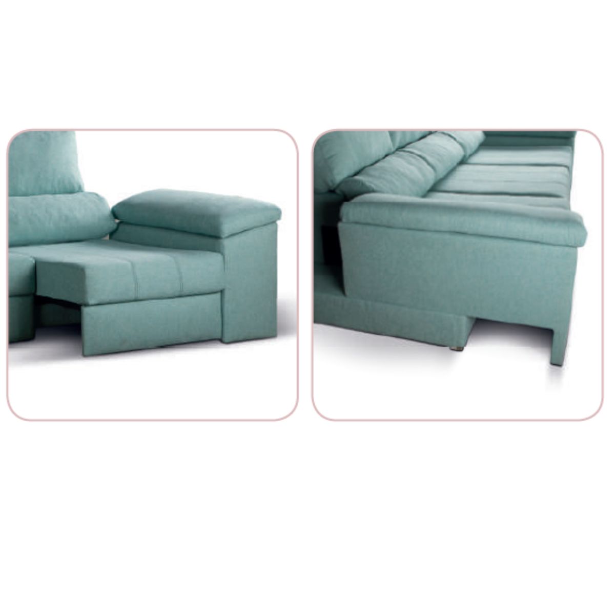 Sofá 3 carros extraíbles a suelo con brazo deslizante YENKA