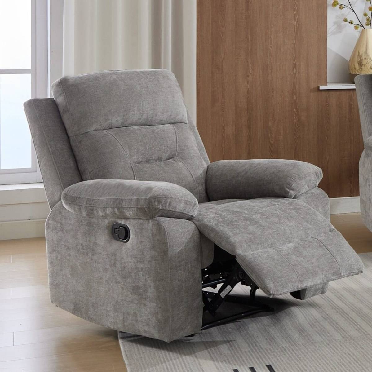 Sillón relax manual tela gris modelo ARESLY 