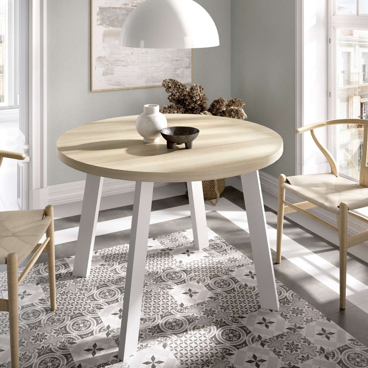 mesa de comedor redonda fija LOGI 39