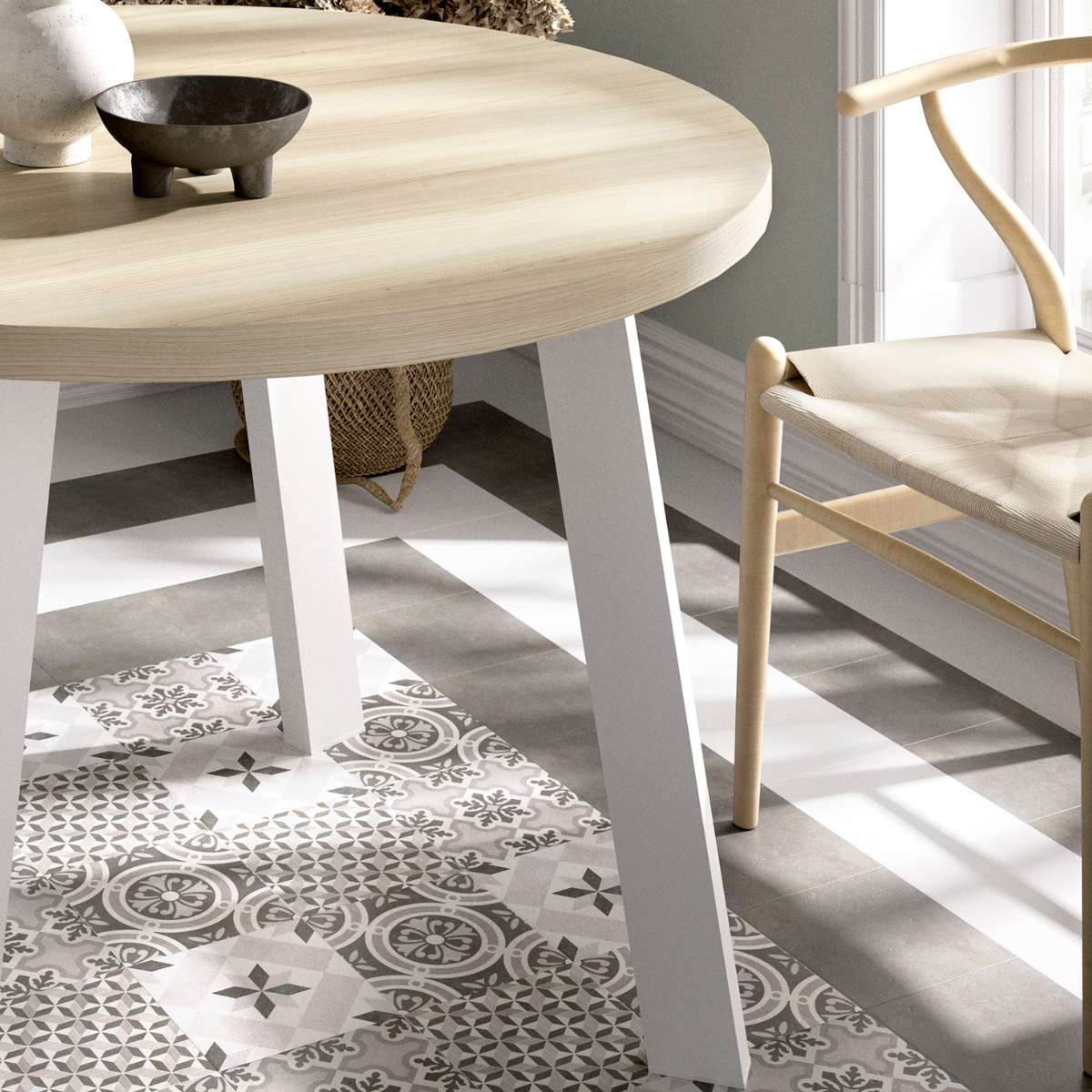 mesa de comedor redonda fija LOGI 39