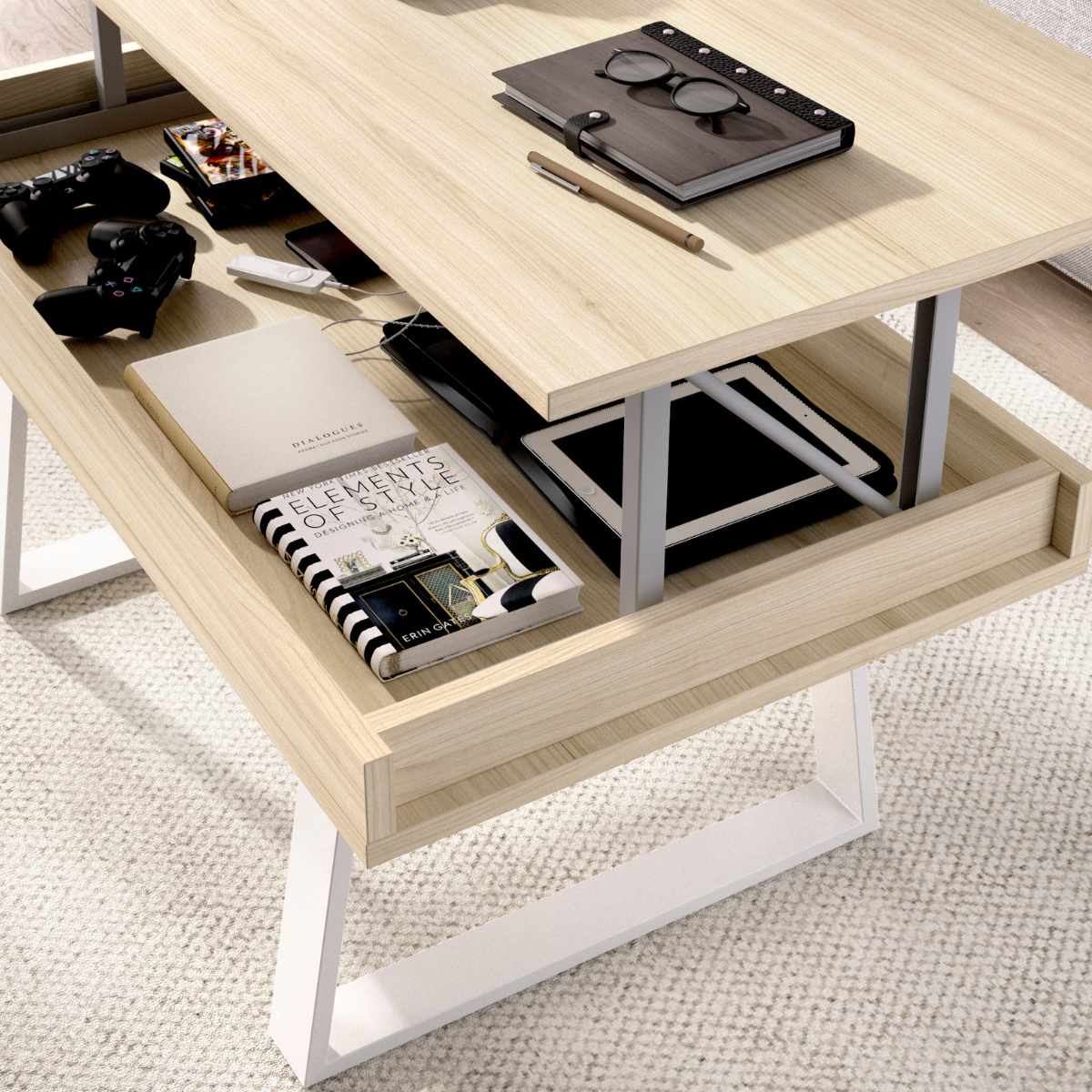 mesa de centro sobre elvable para trapecio LOGI