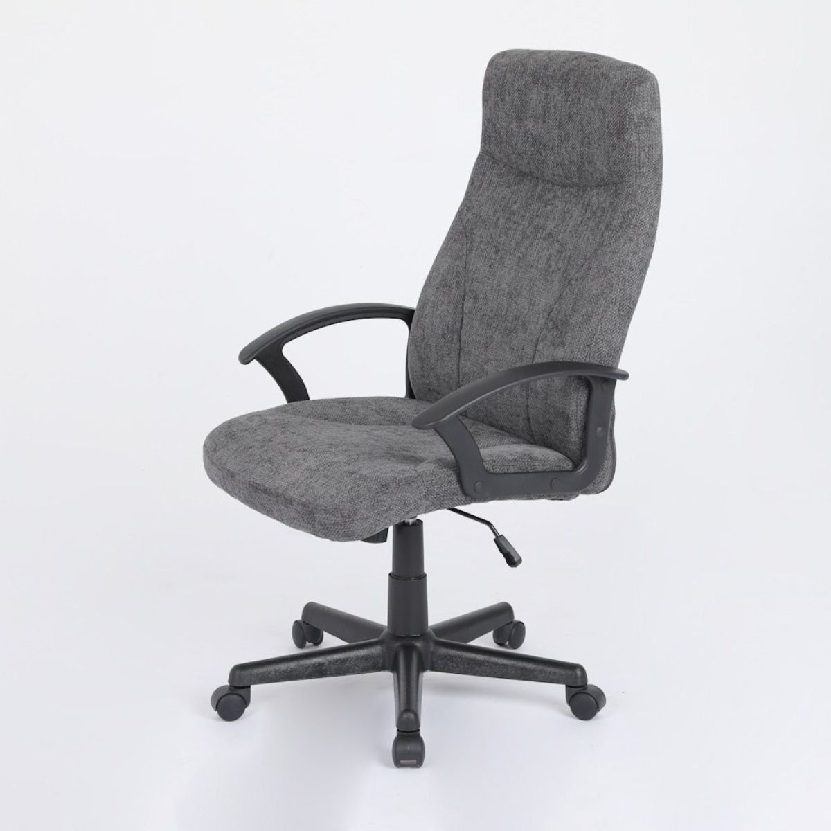 Silla oficina tela gris oscuro-estructura negra modelo TYR 