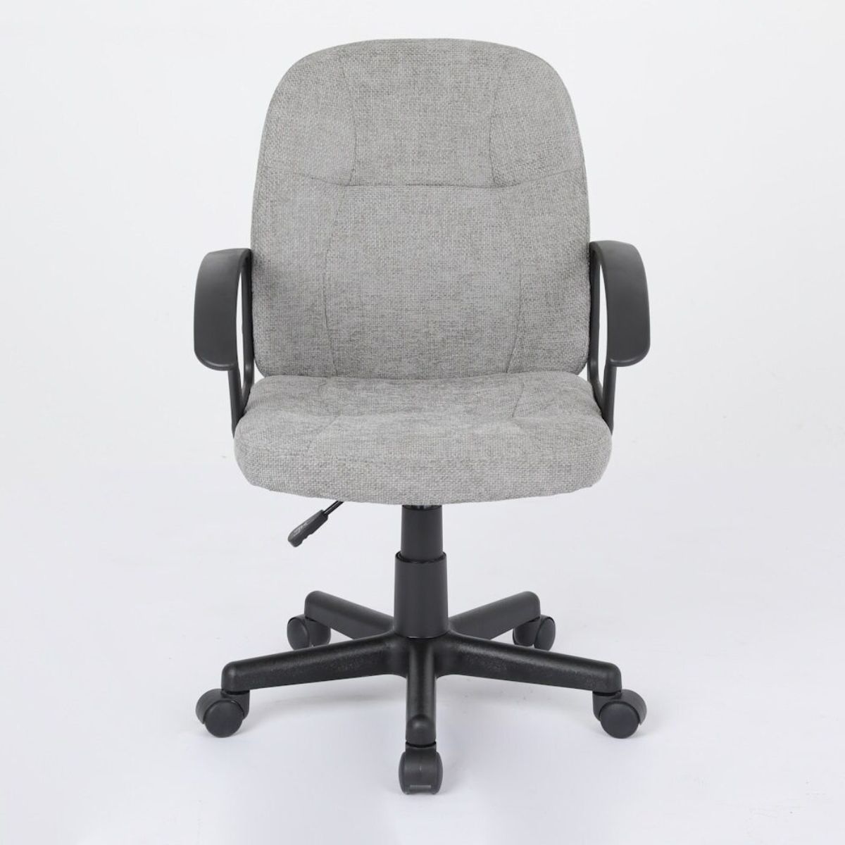 Silla oficina tela gris claro-estructura negro modelo HELA 
