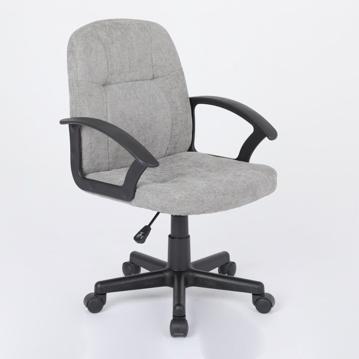 Silla oficina tela gris claro-estructura negro modelo HELA 