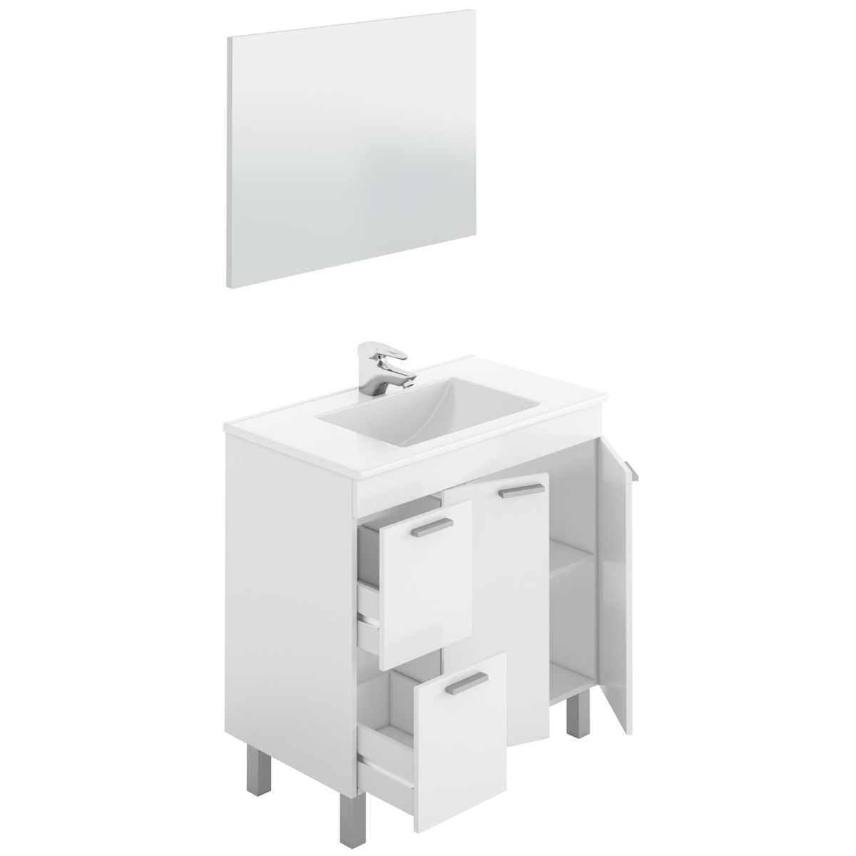 mueble lavabo 2 puertas + 2 cajones + espejo lavabo no incluido ACTIVA