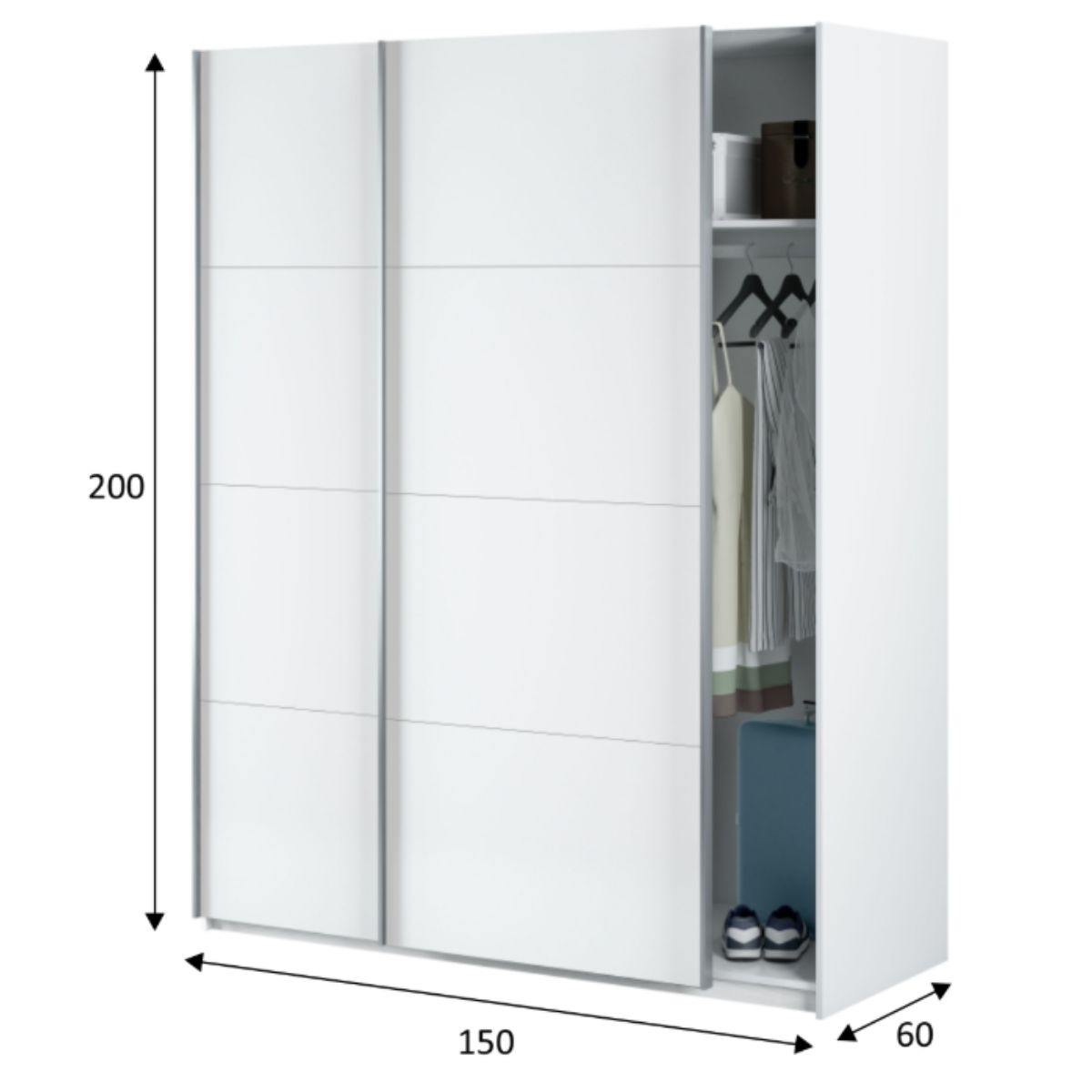 Armario 2 puertas correderas 150 cm ARAY