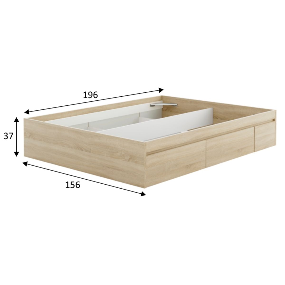 Cama 150 con 4 cajones (para somier de 190 x 150 cm) MEDITERRANEO