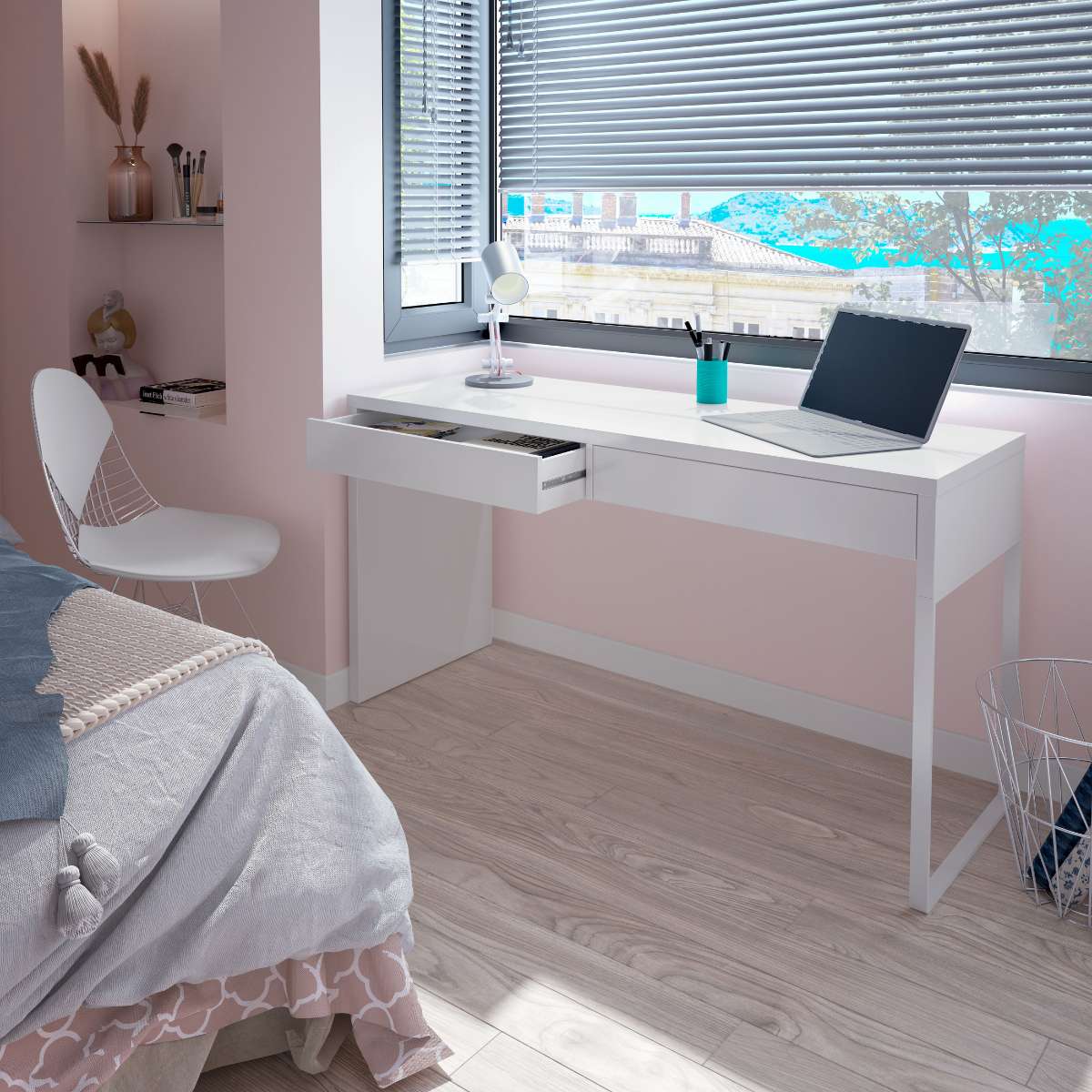 Mesa escritorio (reversible) BLANCA
