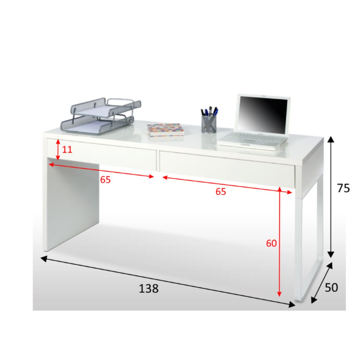 Mesa escritorio (reversible) BLANCA