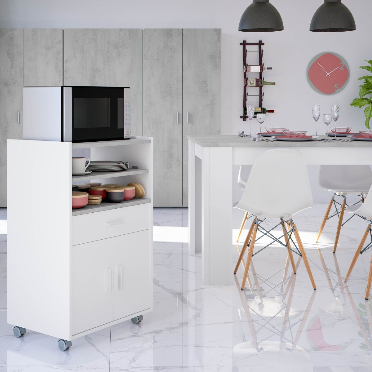 Mueble microondas 1 cajón + 2 puertas MENSAL
