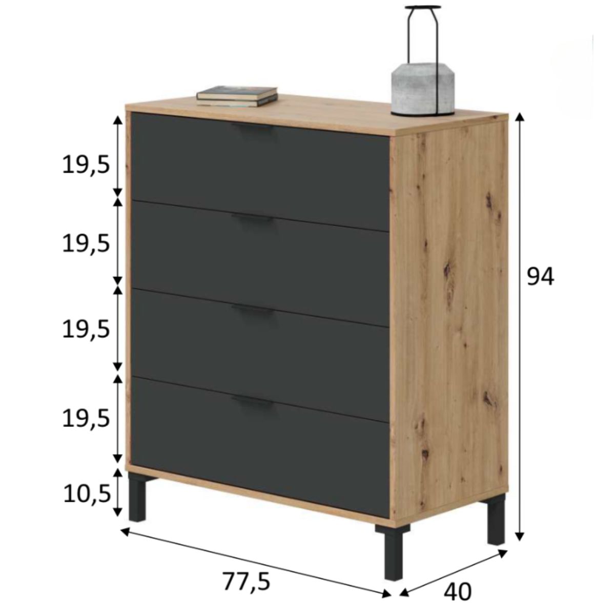 Comoda 4 cajones ONZA