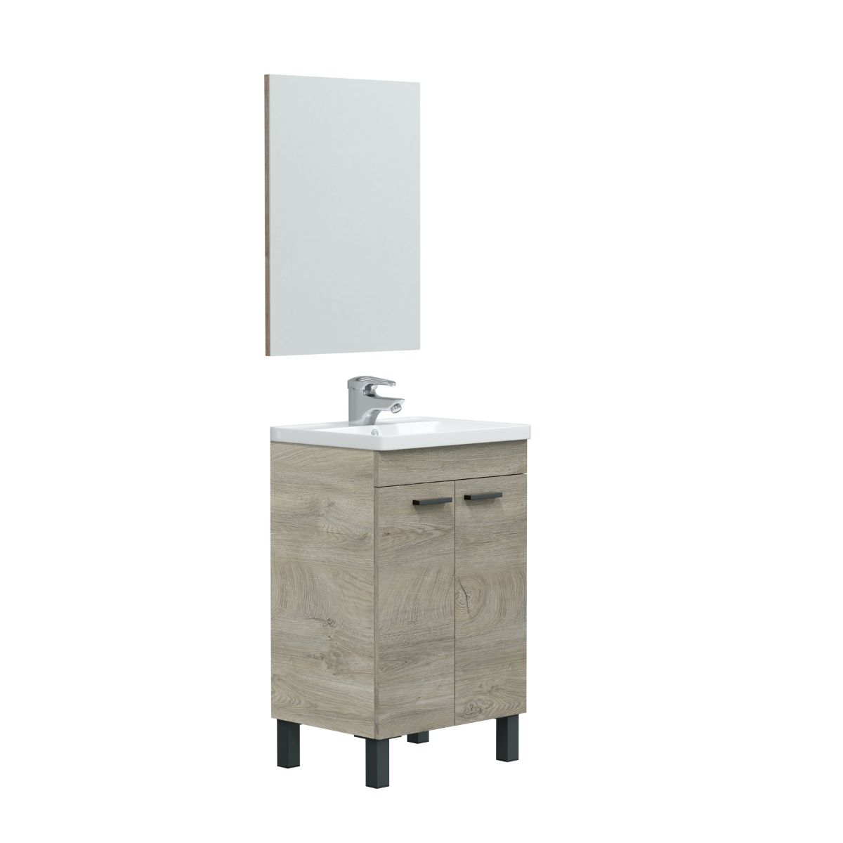  Mueble 50 cm 2 puertas + espejo -(lavabo  no incluido) modelo EDDEN