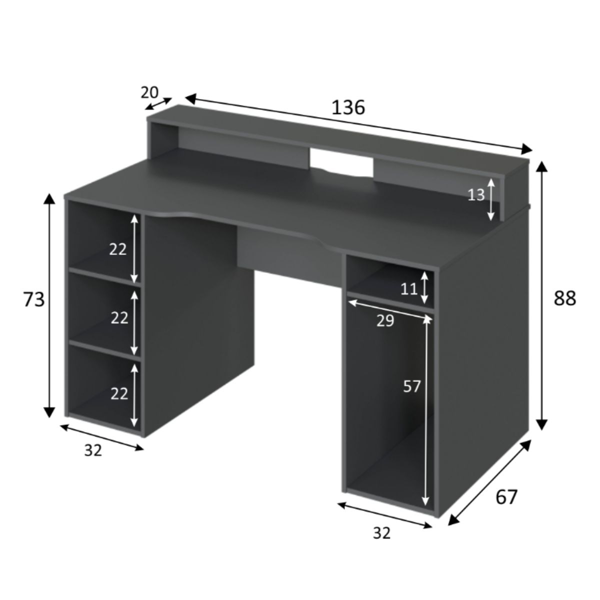 Mesa  de ordenador gamer DADO
