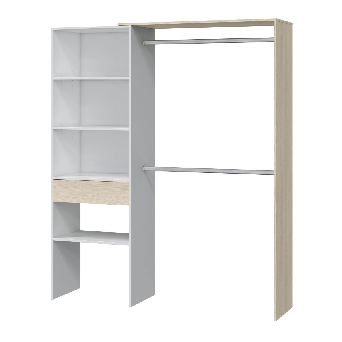 Armario-vestidor con estantería 60 cm + 2 barras HERMES